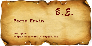 Becza Ervin névjegykártya