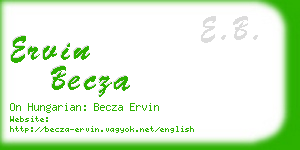ervin becza business card